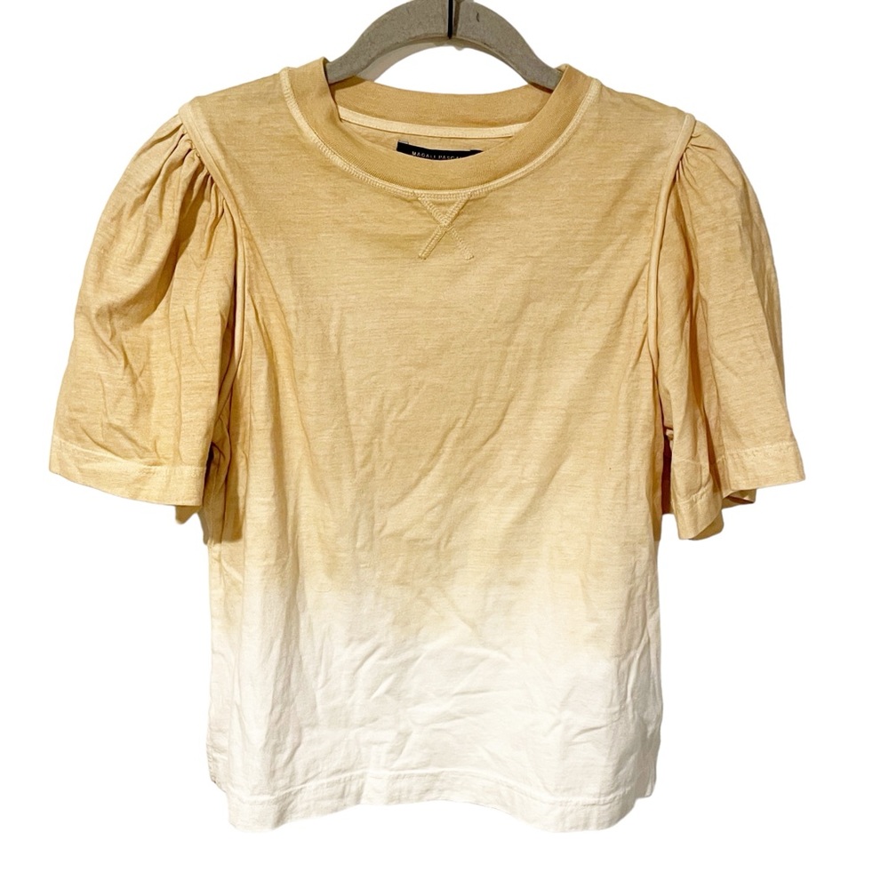 Magali Pascal Size Medium Organic Cotton Tan Ombre Puff Short Sleeve T-shirt